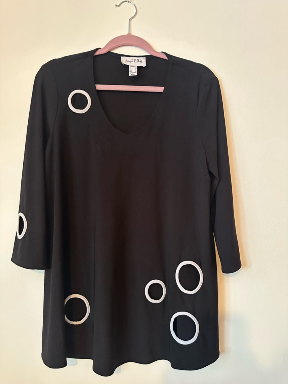 Joseph Ribkoff Black Top with White Detail